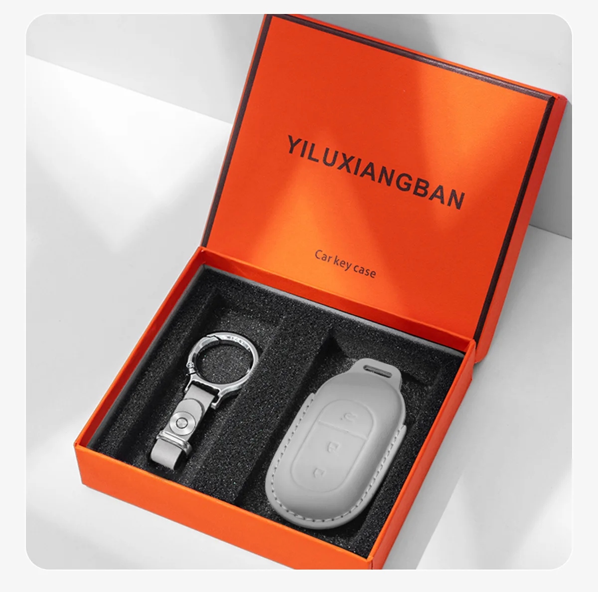 For Leapmoon B10 Car Key First-layer Cowhide High-end Key Case Buckle for Men and Women Interior Modification