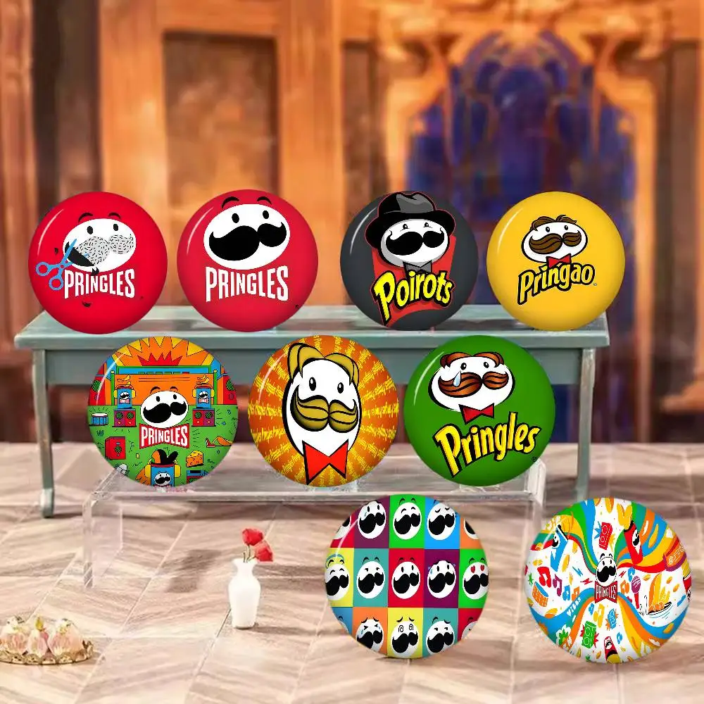 Fashion P-Pringles L-LLC 58mm Cute Series Pins Funny Badge Interesting Cartoon Animals Brooches Backpack Clothes Gift Accessory