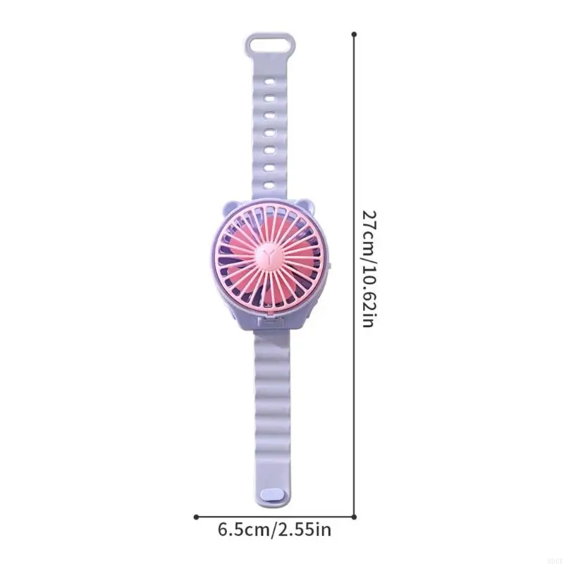 900F AM4 Chạy bằng pin Đồng hồ mạnh mẽ Quạt động Phim hoạt hình nhỏ nhẹ