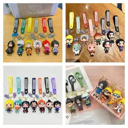 New Naruto Keychain Anime Figure Haruno Sakura Hatake Kakashi Gaara Uzumaki Naruto PVC Pendant Key Rings Kids Toy Birthday Gift