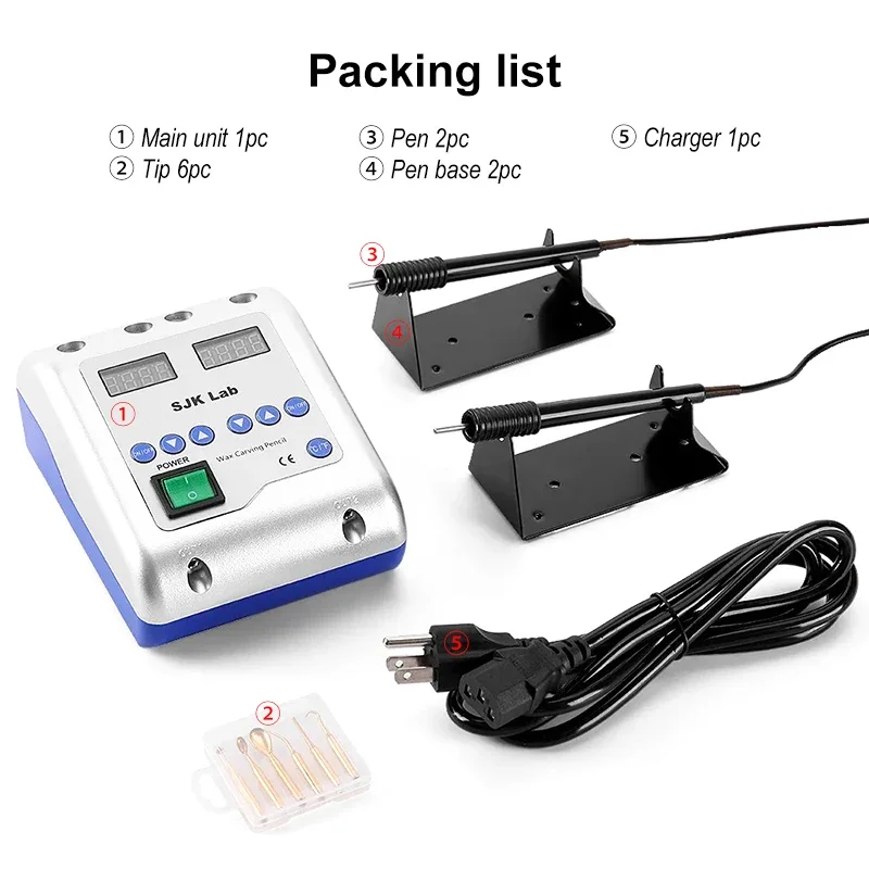 Dental Lab Electric Wax Carving Machine With 6 Wax Tips +2 Pens Dentistry Waxer Knife Carving Equipment