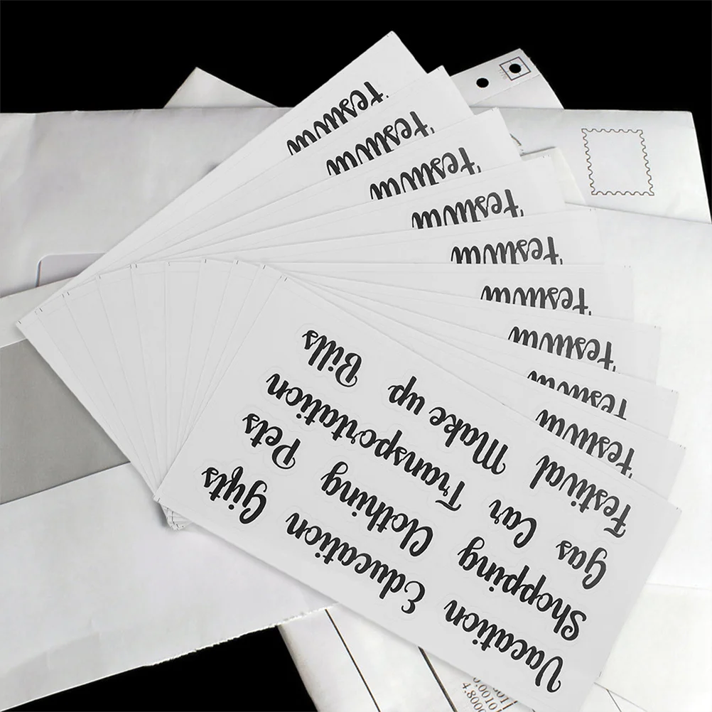 

5Sets Budget Sticker PVC Adhesive Multi-Function Household Classification Label Cash Envelope Organizer Sticker