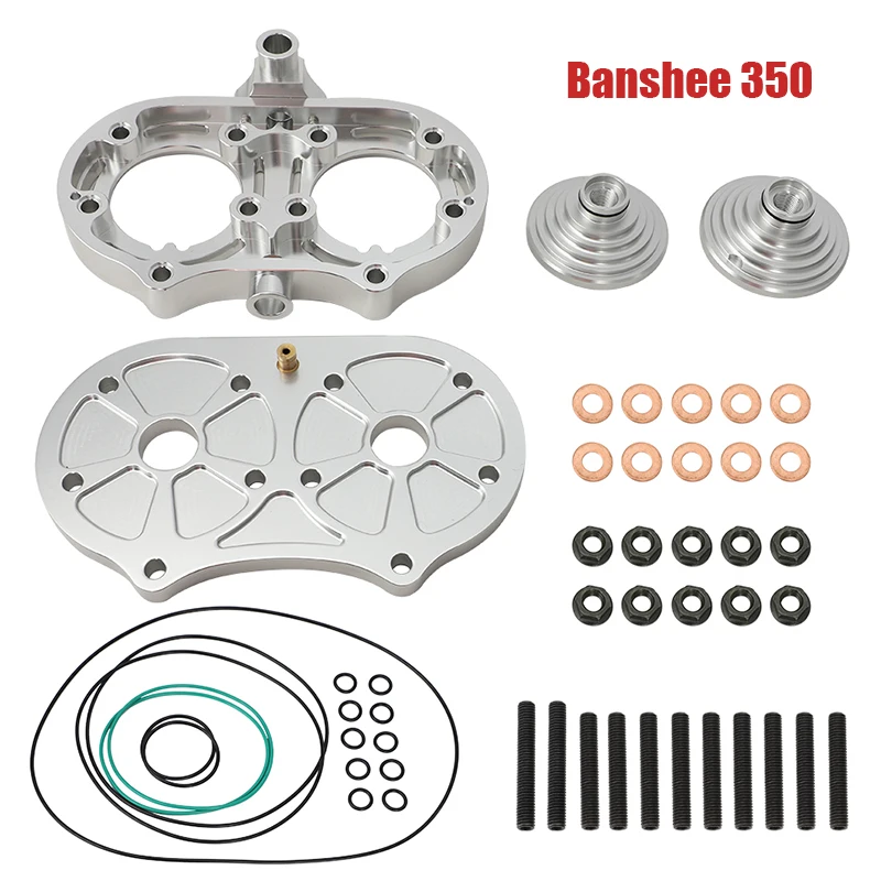 Do Yamaha Banshee 350 1987 - 2006 Billet Cool Head z kopułkami 21cc O-ringi Kołki ORingi Nakrętki i podkładki Zestaw aluminium