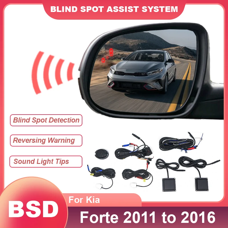 Car Alarm Parking Sensor Driving Assist Lane Changing Mirror Blind Spot Monitoring System BSD BSA BSM For Kia Forte 2011 to 2016