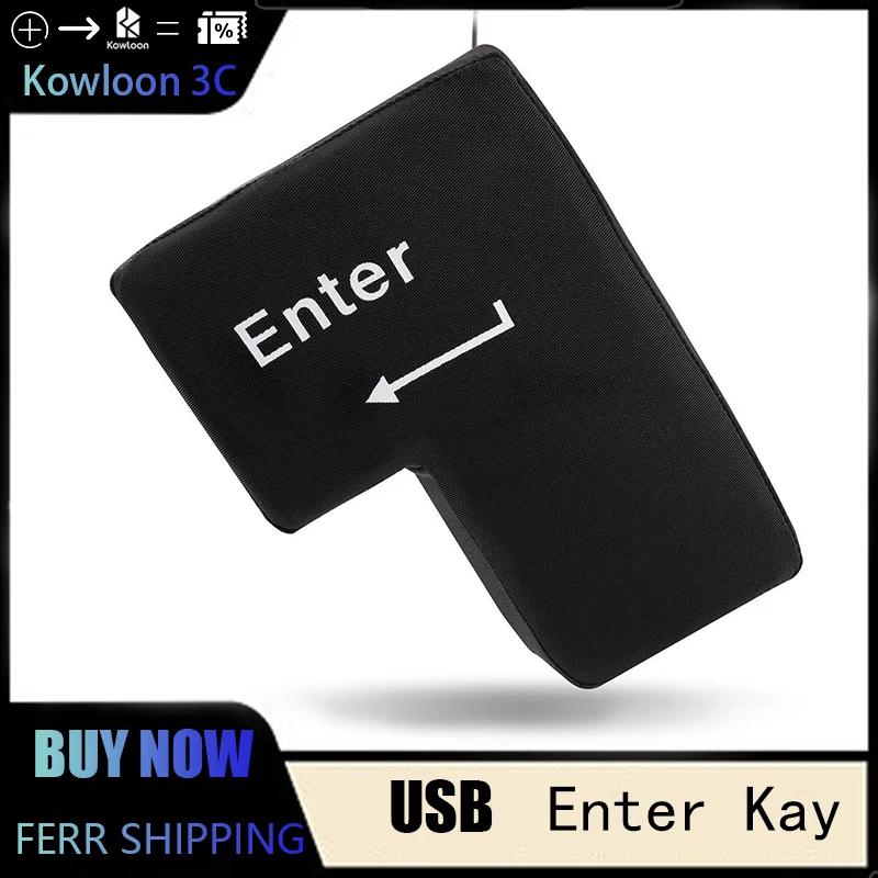 Vent Oversized ENTER Key Enter Key Computer USB Enter Key Nap Pillow Decompression Pillow Stress Relief Toy Enter Huge Button