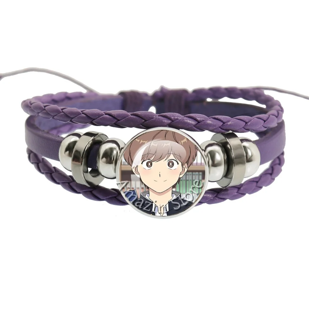 BL Anime Go For It, Nakamura-kun!! Cosplay Okuto Nakamura Aiki Hirose 18mm Purple Leather Rope Bracelet Accessories Gift JD025