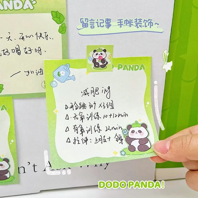 Panda Memo Pad Tearable Notepad Non Adhesive Sticky Notes Portable Student Memo Book Green Dodo