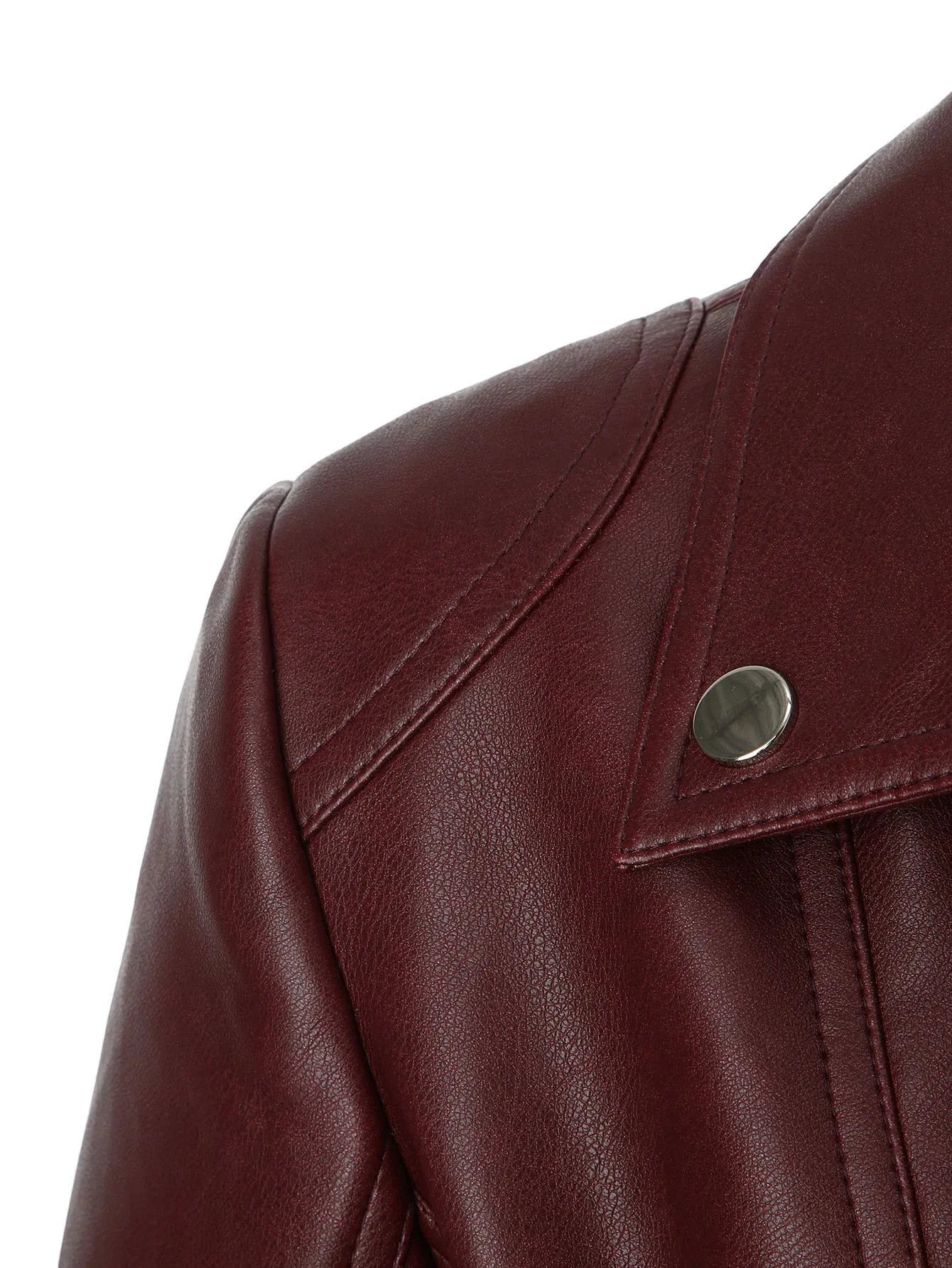 ⭐   سترة من جلد البولي يوريثان على طراز راكب الدراجة النارية للنساء - سترة نباتية صناعية للدراجات النارية مع سحاب وأزرار (أسود/أبيض/أحمر/أخضر) #6