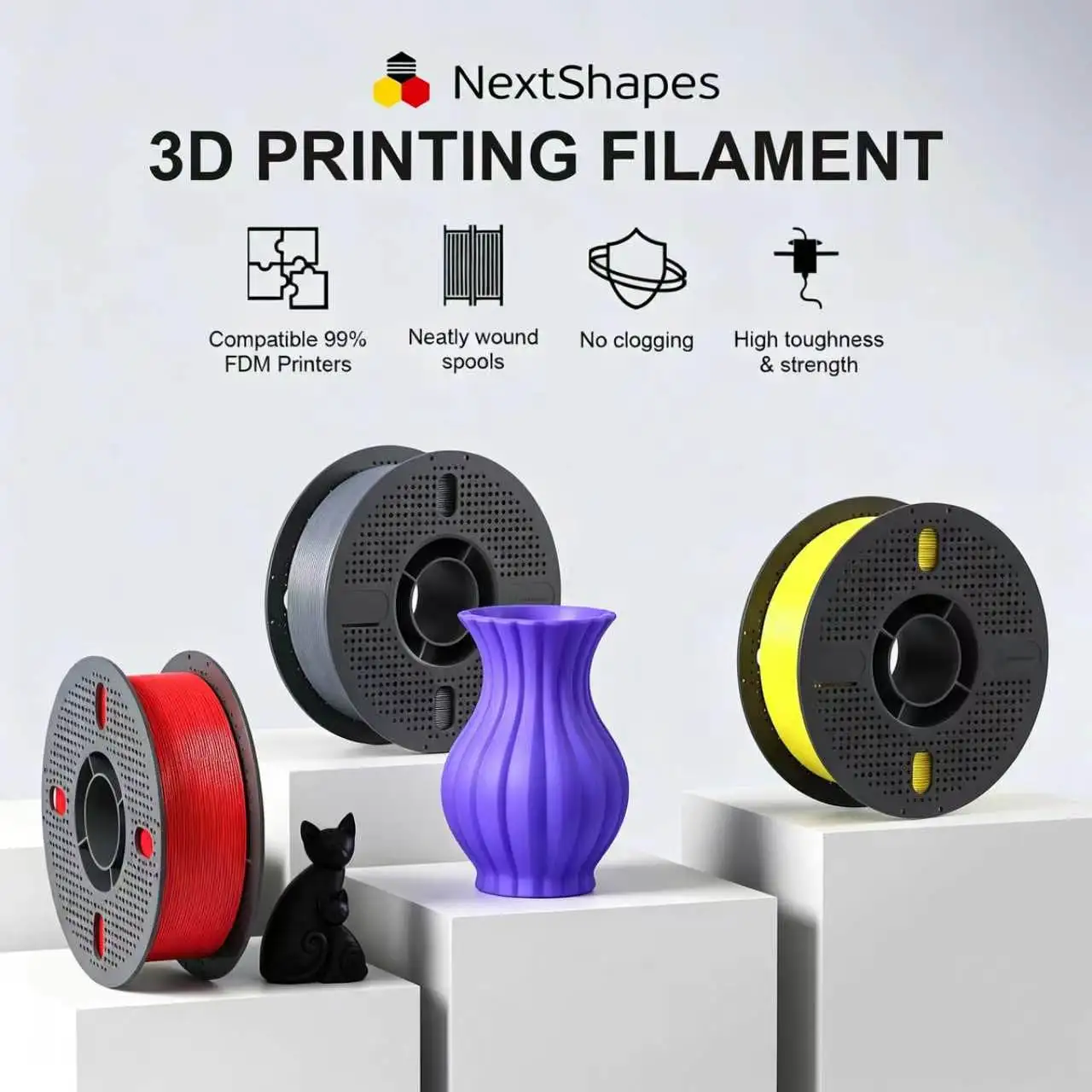 NextShapes 3D Printer PLA Multicolor Filament 1.75mm 1kg/Roll Plastic Consumables Material For FDM 3D Printer