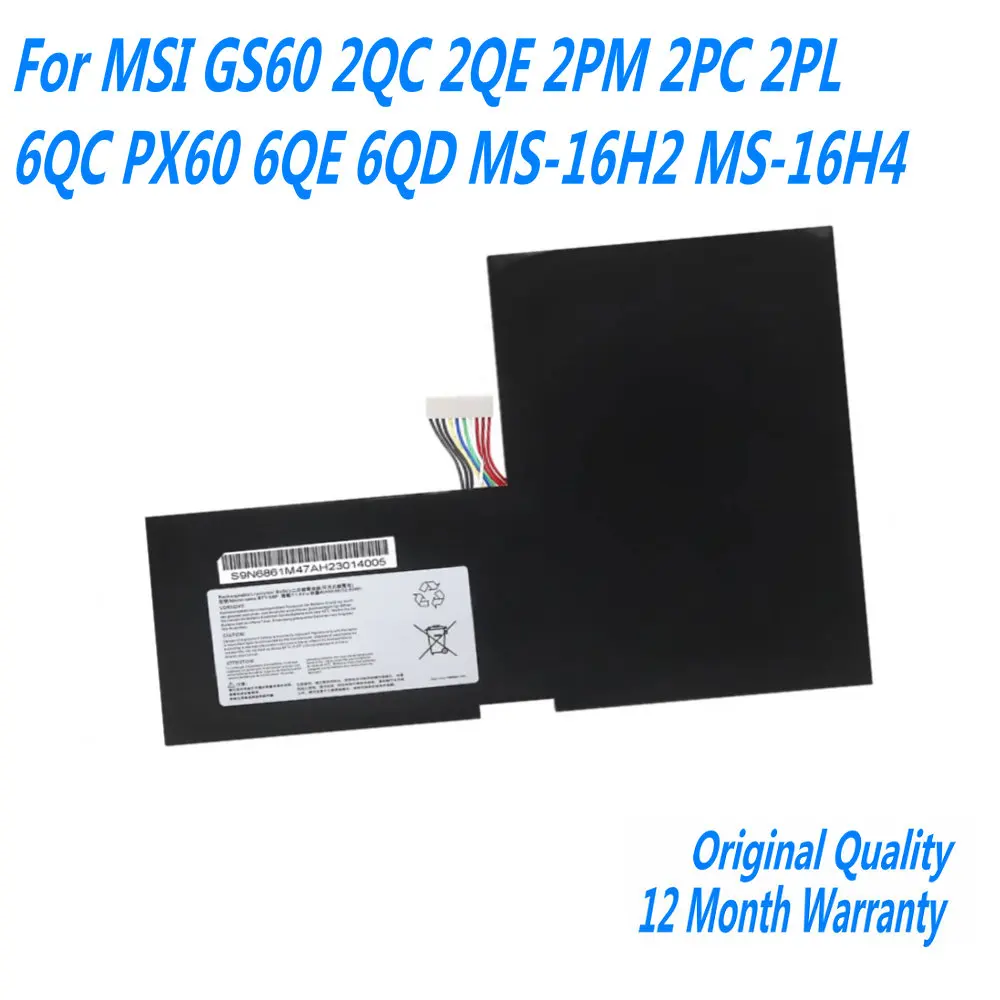 Baterai Laptop BTY-M6F baru UNTUK MSI GS60 2QC 2QE 2PM 2PC 2PL 6QC PX60 6QE 6QD MS-16H2 MS-16H4 11.4V 4640mAh