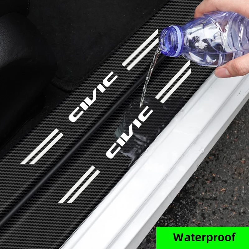 Luminous Car Stickers Door Sill For Honda Civic 6 8th 9th 11th G9 G10 2009 Car Trunk Threshold Strips Protector Auto Sticker