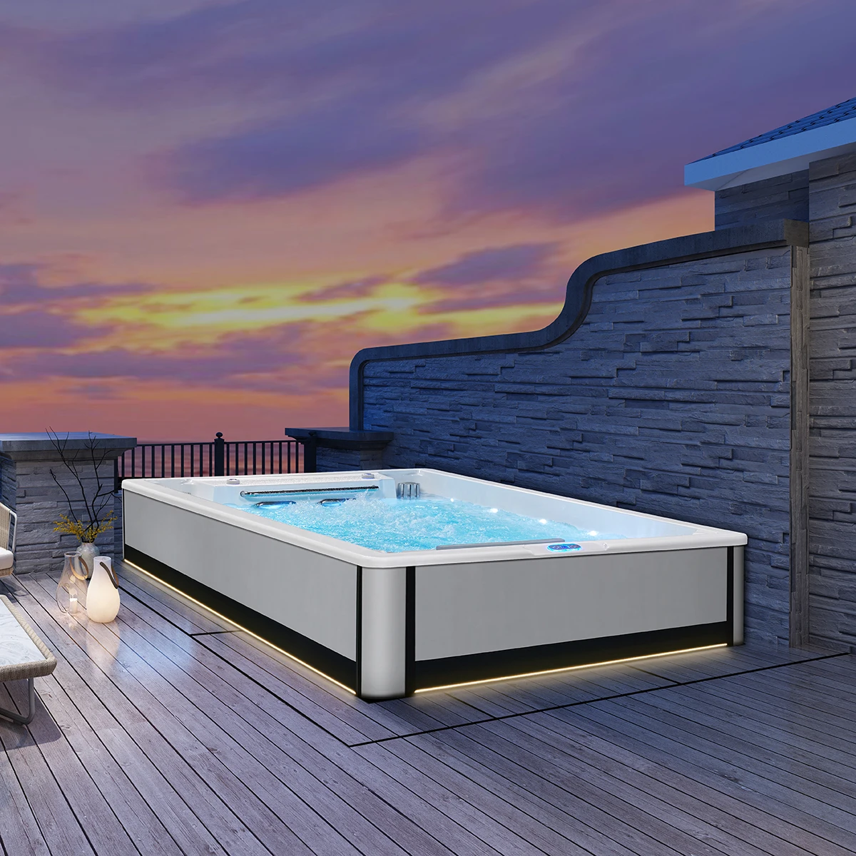 Family Gathering Massage Pool Inflatable Blow‑Up Whirlpool Hot Tub For Garden Outdoor Body Soothing Hydrotherapy