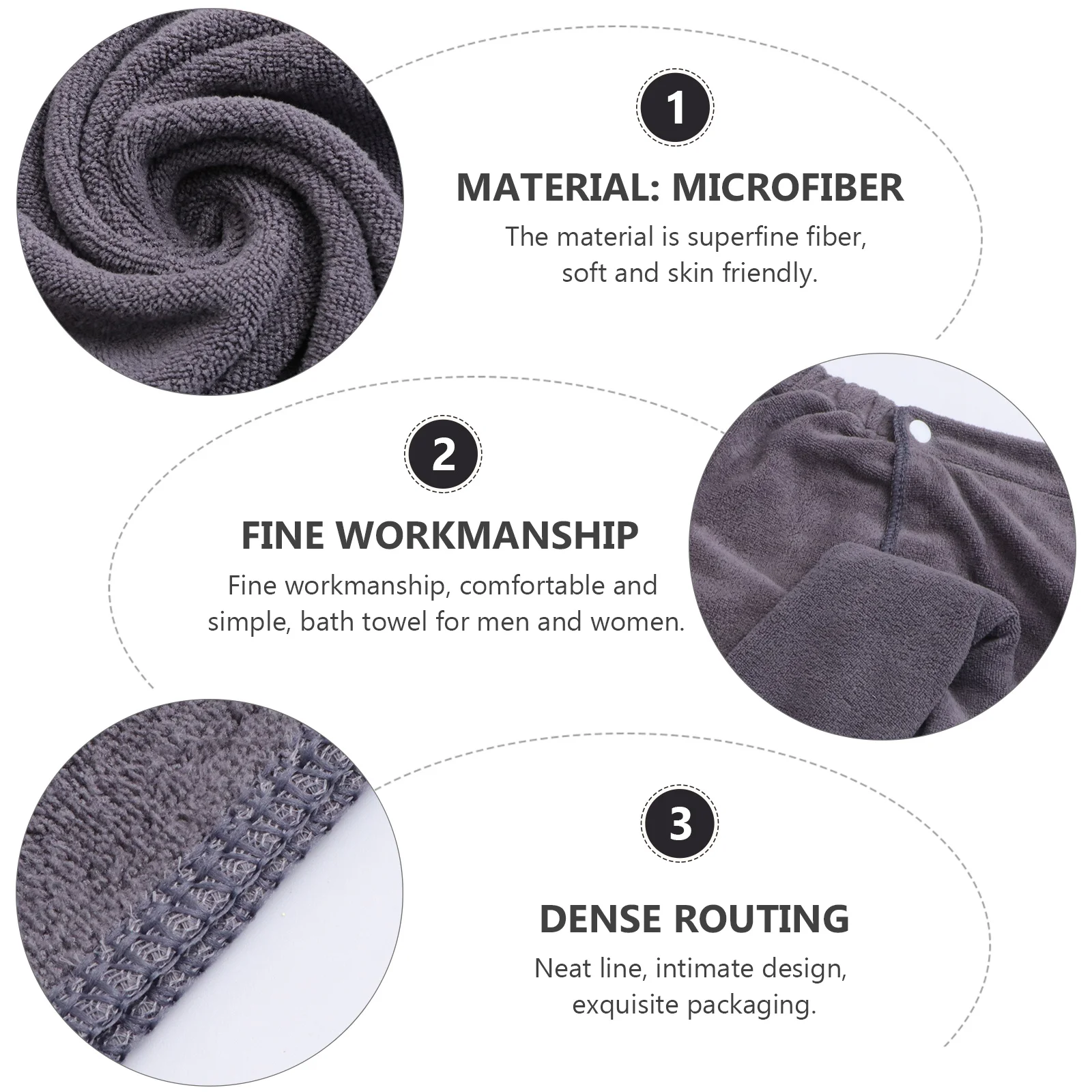 

1Pcs Men Bathrobe Microfiber Soft Absorbent Wearable Bath Skirt Comfortable Breathable Home Bathroom Towel Robe Quick Drying