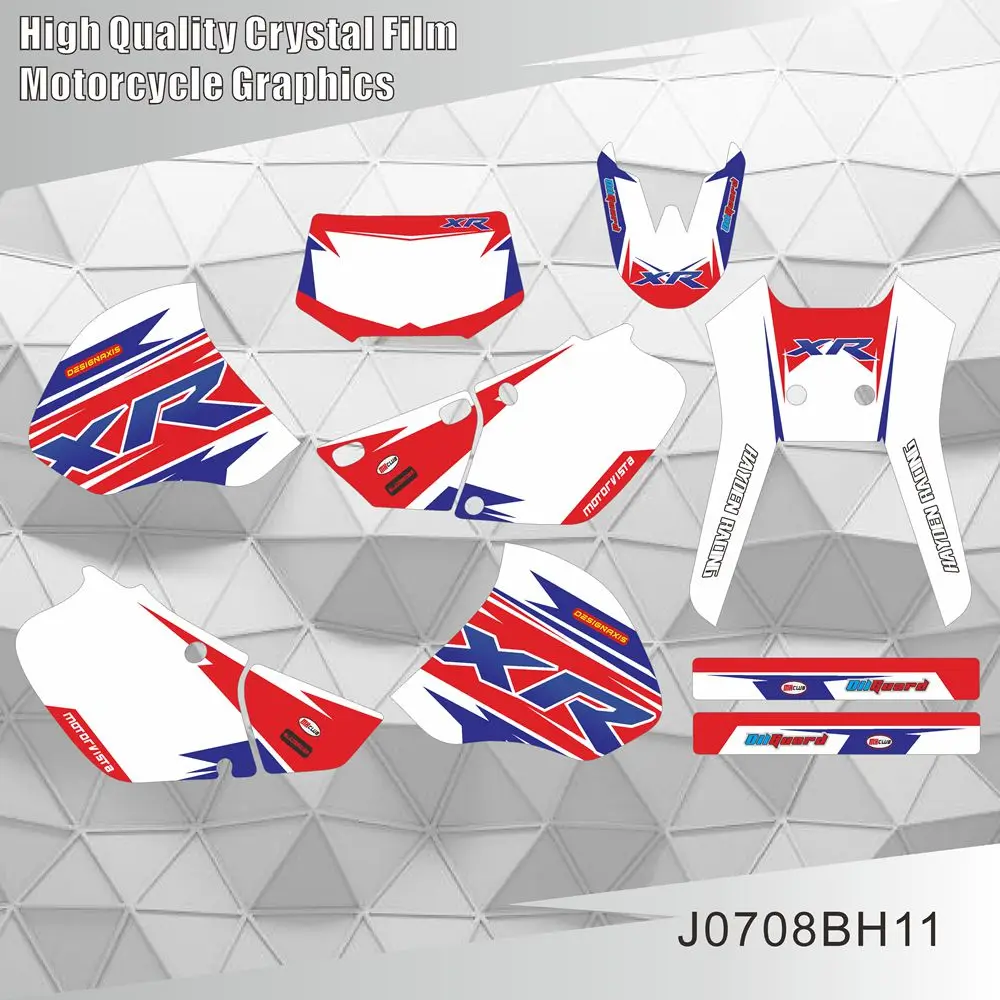 Dla HONDA XR250 XR400 XR 250 XR 400 1996-2004 pełna grafika naklejki naklejki motocykl tło numer niestandardowy nazwa