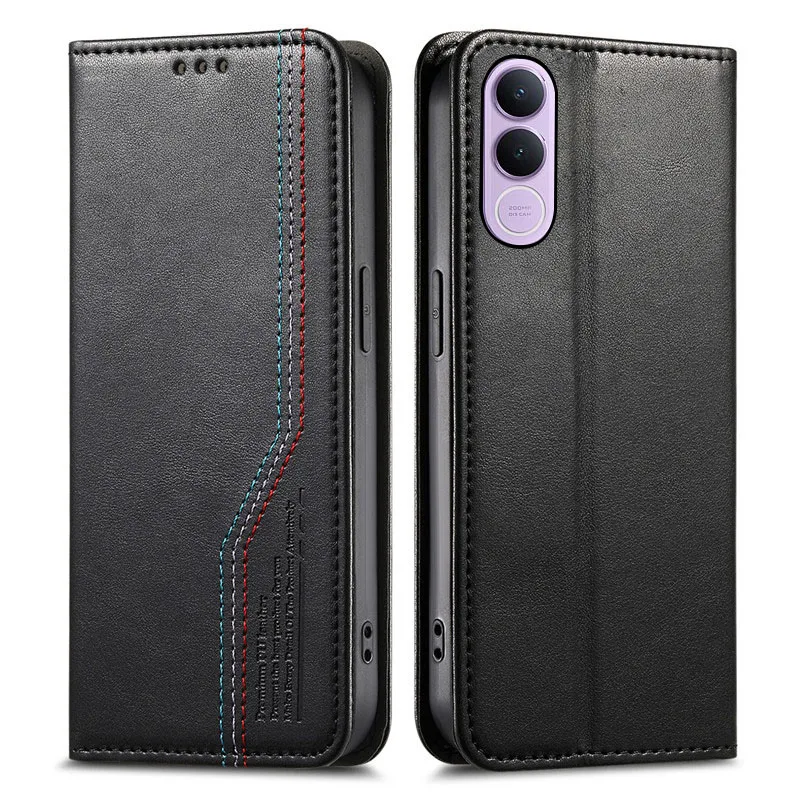 

Flip suture PU leather card Slot Wallet Cover For vivo V70 FE Elite V60 V50 Lite 4G V50e wristband Fall prevention phone Case