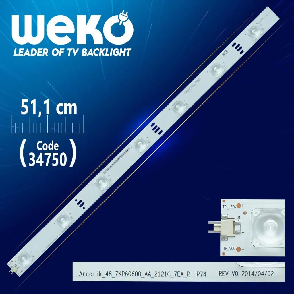 ARCELIK_48 _ ZKP60600 _ AA _ 2121C _ 7EA _ R P74 REV.V0 - 51.1 CM 7 LED- (WK-51)