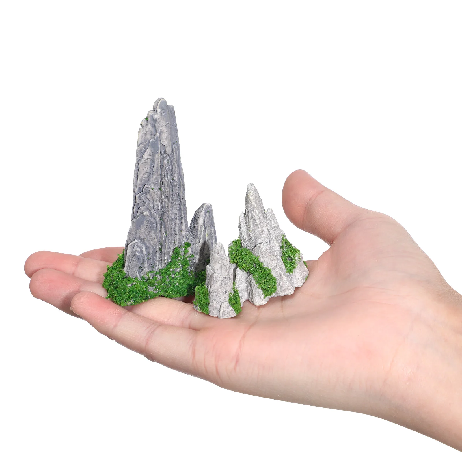 8pcs Miniature Rockery Models Simulation Waterfall Rocks Mountain Statue Micro Landscape Desktop Decoration