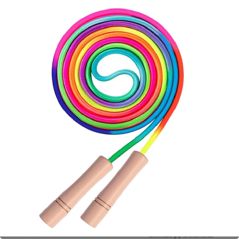 6-Piece Wooden Colorful Jump Rope - Adjustable Fitness Rope for Adults, Teens 14+, Beginners, Exam Training - Toys and gifts