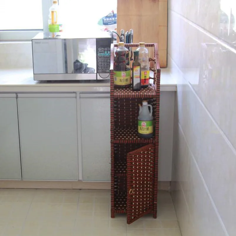 Customizable Minimalist Creative Bedside Table,Imitation Vine Weaving,Storage Holder,Corner Standing