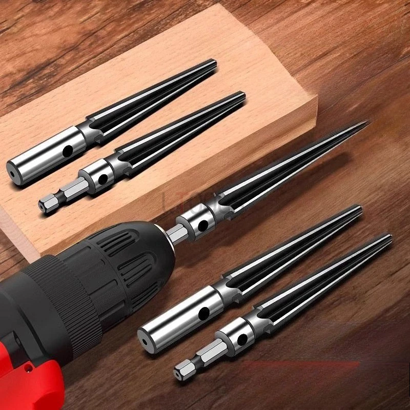 

Woodworking Chamfering and Drilling Machine Durable High Speed Steel Cone Reamer Drill Bit Dual Purpose Punching Auxiliary Tools