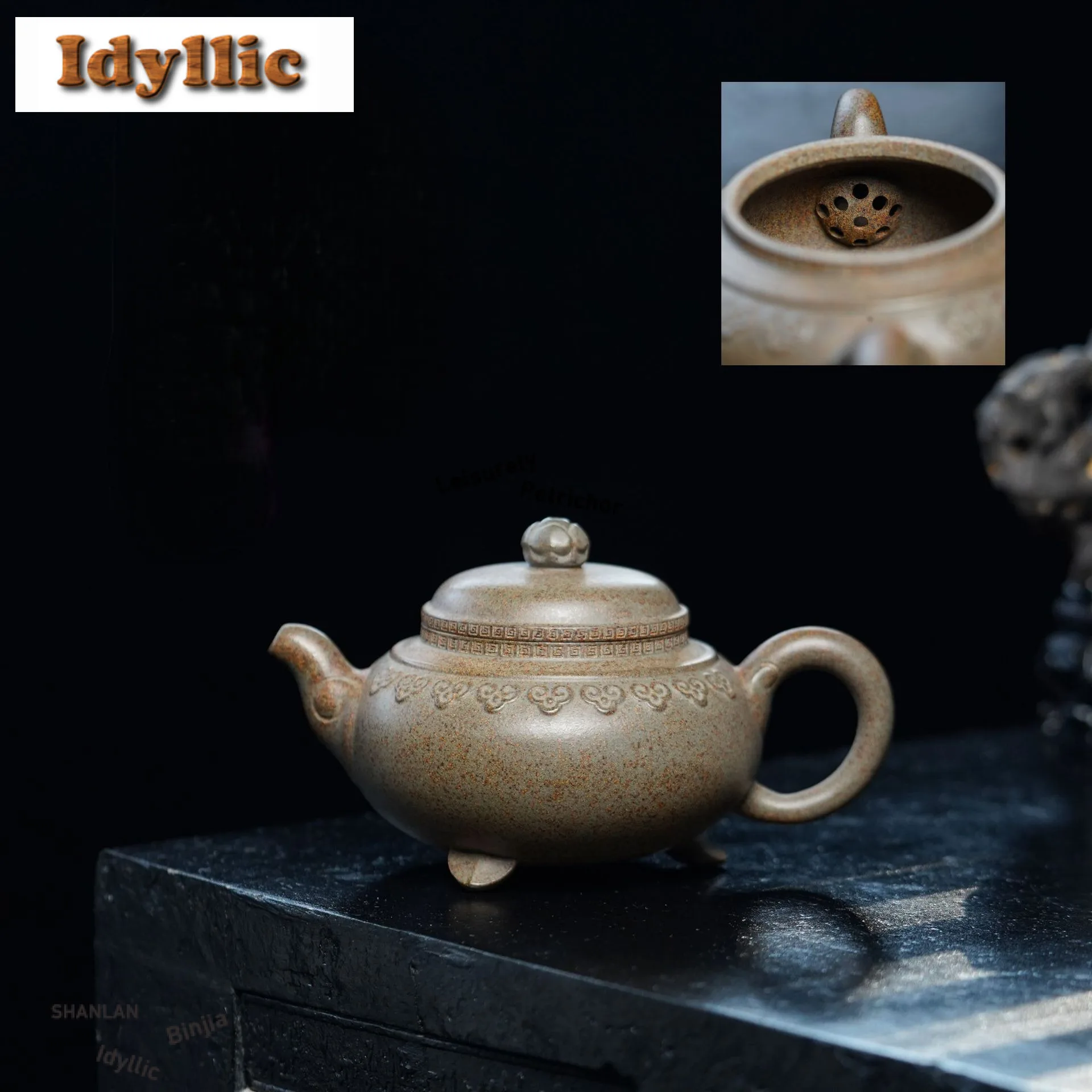 

290ml Traditional Yixing Purple Clay Teapots Handmade Ruyi Pot Raw Ore Wood-fired Porcelain Mud Tea Infuser Kettle Zisha Teaset