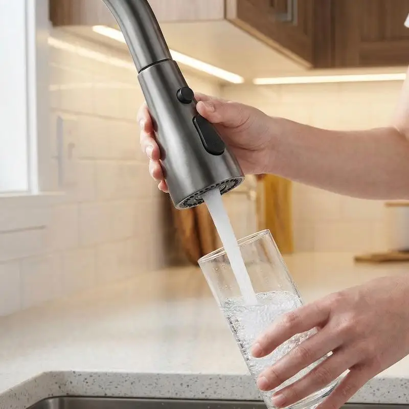 Kitchen Pull Out Faucet Sprayer Nozzle 3 Modes ABS Water Saving Bathroom Basin Sink Shower Spray Head For 1/2