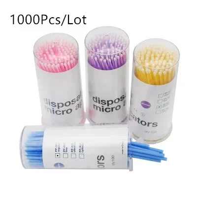 1000Pc Micro Spazzole Usa E Getta Tamponi di Cotone Ciglia Pennello Strumenti di Estensione Delle Ciglia Mascara Bacchette Applicatore Strumenti di Trucco Cosmetico