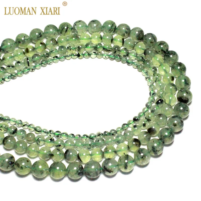 Wholesale AAA Natural Green Prehnites Round Natural Stone Beads For Jewelry Making Diy Bracelet Necklace 4 /6/8/10mm Strand 15''