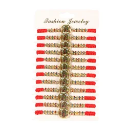12PCS Mexican Bracelet Virgin Mary Religious Catholic Handmade Red String Guadalupe Bracelets Women Men Used in Prayer bracelet