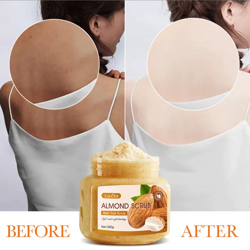 

Almond Exfoliation Body Scrub Exfoliating Brightening Treatment Cleansing Pore Removal Stretch Marks Whitening Moisturizing