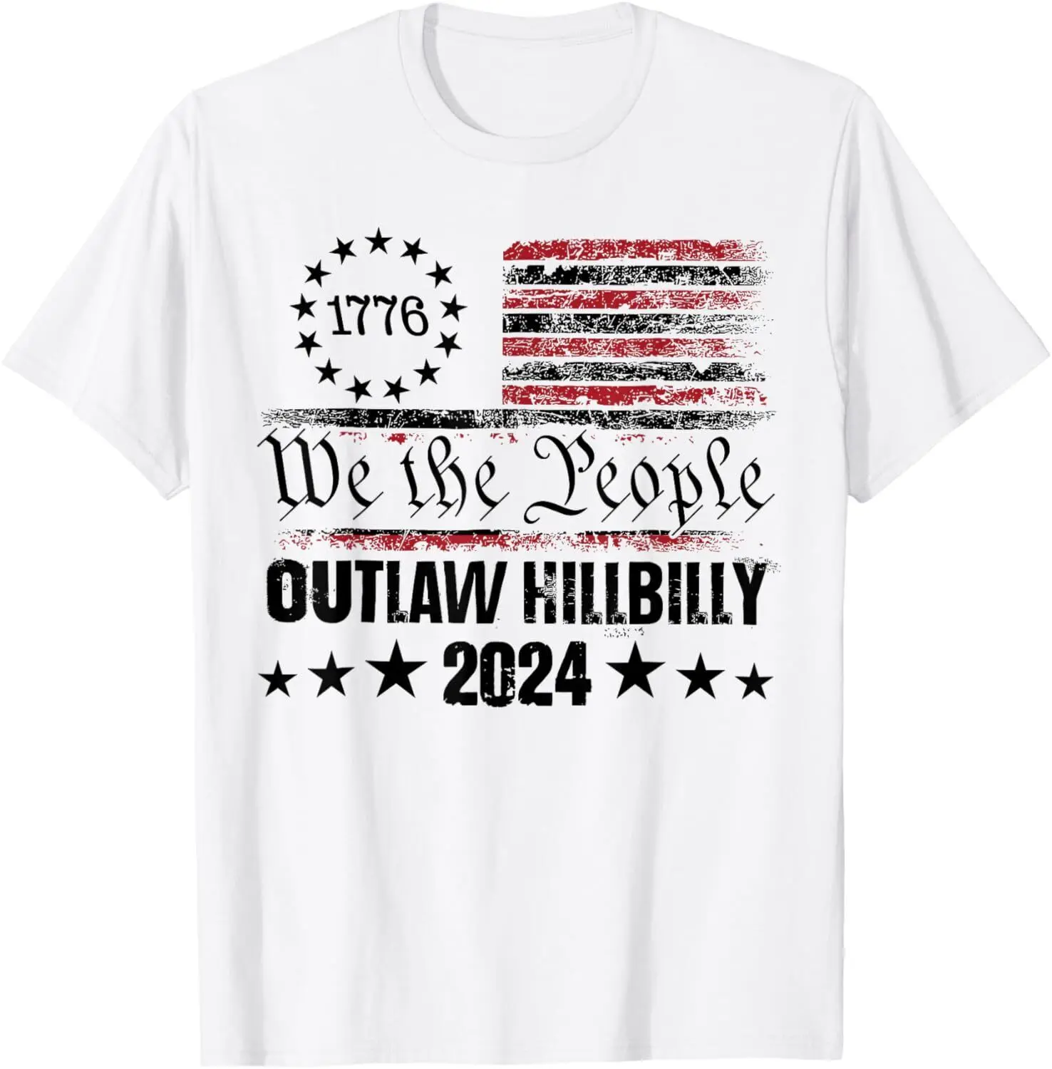 We The People Outlaw Hillbilly 2024 US Flag Trump Vance 2024 T-Shirt