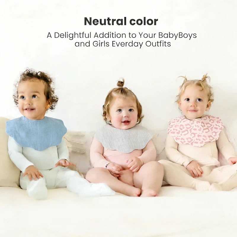 

1PC Muslin Baby Bibs Soft Cotton Absorbent Bandana Drool Bibs Infant Burp Cloth Saliva Towel for Unisex Boys and Girls