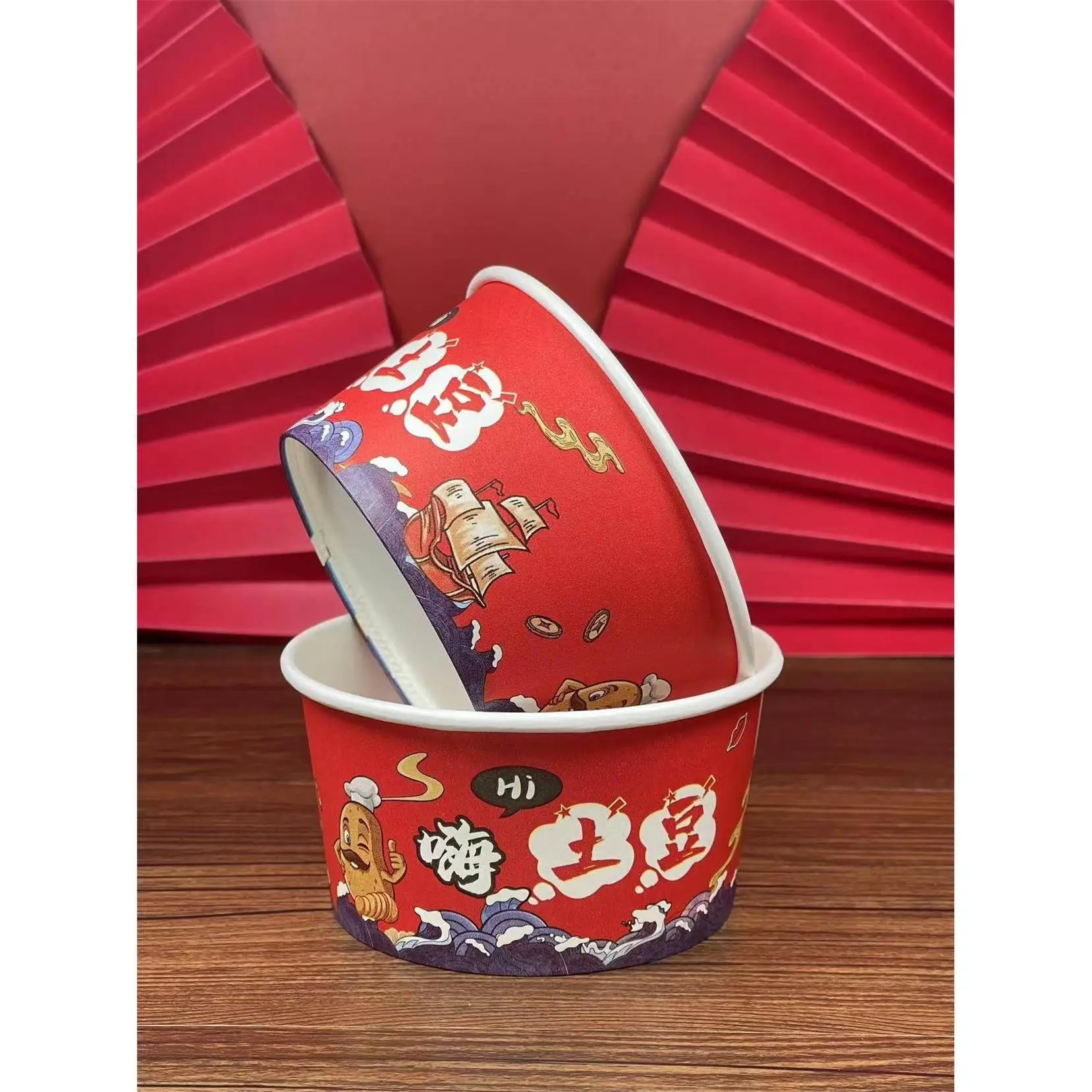 Nuevo Envase Desechable de Papel de Aluminio para Papas Fritas Tipo Diente de Lobo, Tofu Picante, Ba BA D0-34DE-4155-974B-8E6CD