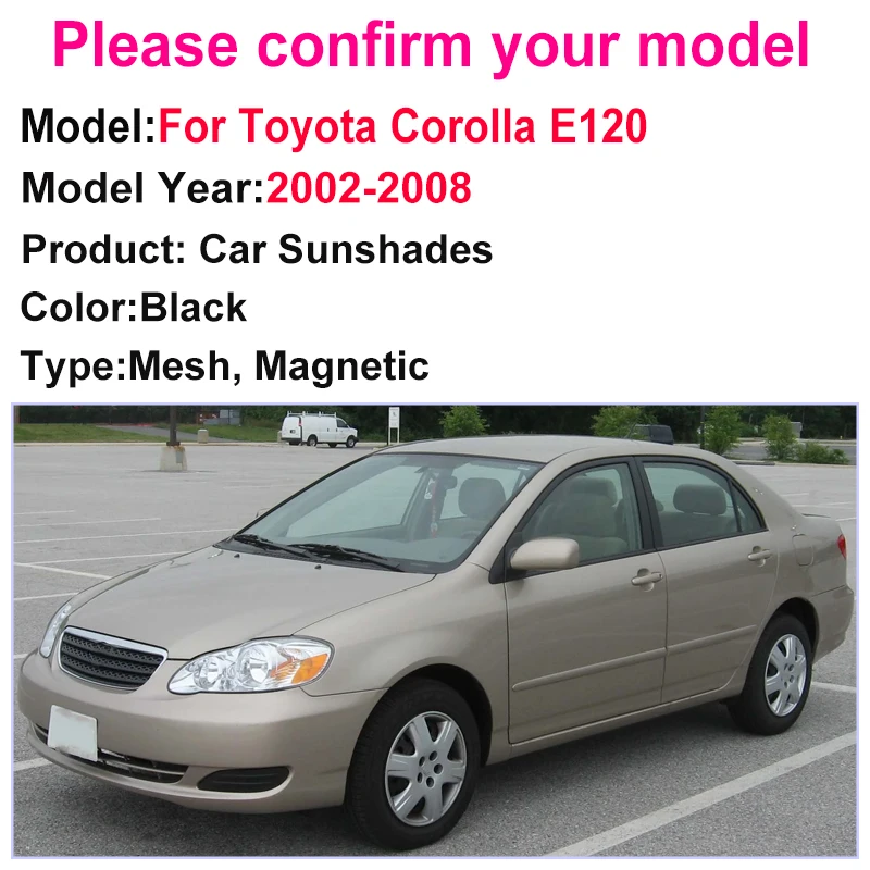 Sun Visors For Toyota Corolla Accessories E120 2002 2003 2004 2005 2006 2007 2008 Anti UV Sunshade Car Accessories Auto Parts