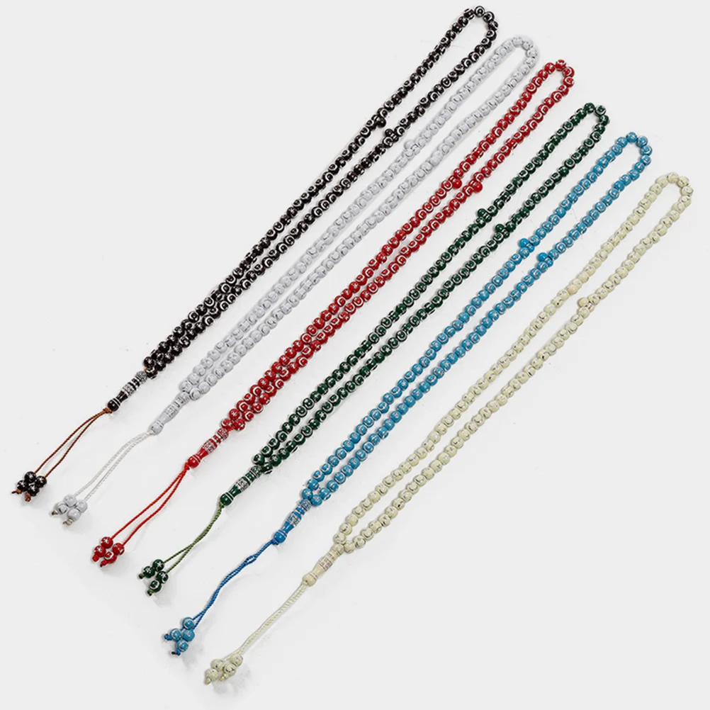 

1pc Gold-stitched Muslim Prayer Beads Resin Rosary String Decor Green Color Portable Beaded Bracelet for Worship