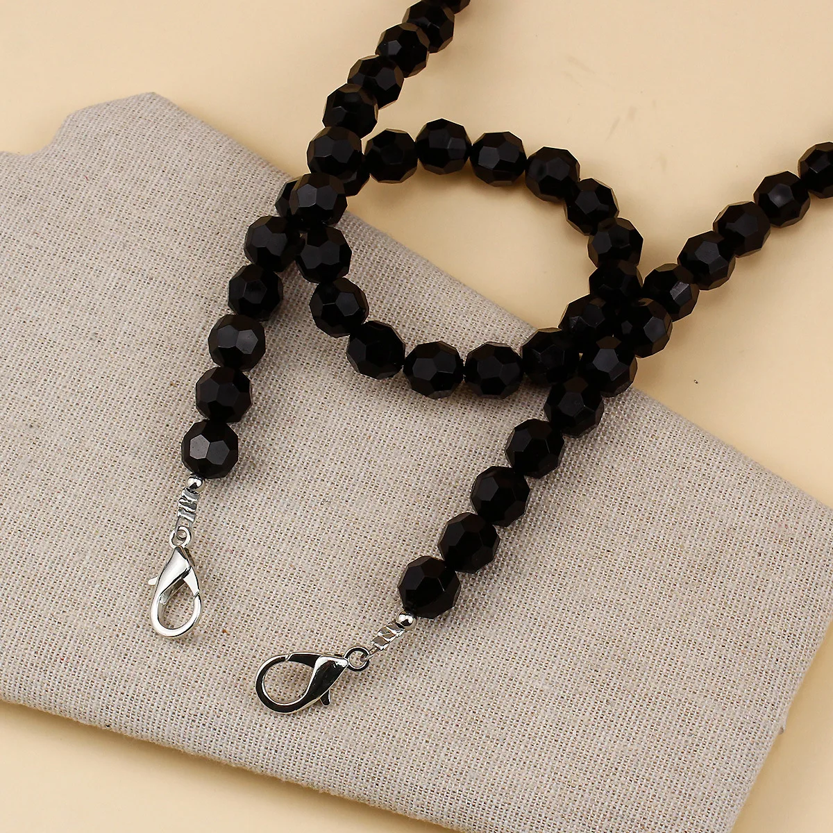 Black Bead Phone Chain Lanyard Crossbody Phone Hanging Rope Bag Chains Decoration Versatile Bag Shoulder Strap