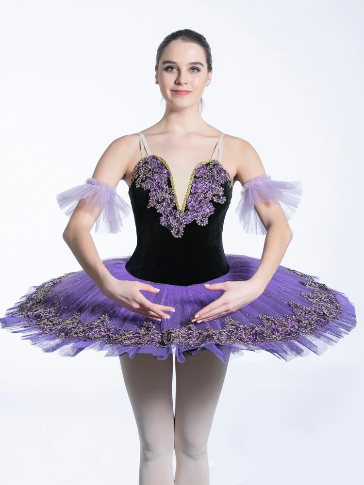 Purple Professional Ballet Tutu Kids Girls Women Sleeping Beauty Pancake Tutu Swan Lake Dance Performance Ballerina Costumes