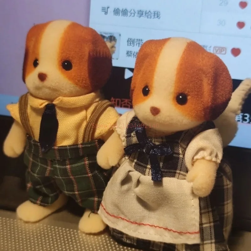 뜨거운 판매 정품 Sylvanian Familie 쉬폰 개 가족 역 보물 Decora Kawaii 인형 액션 Figrues 어린이 생일 선물