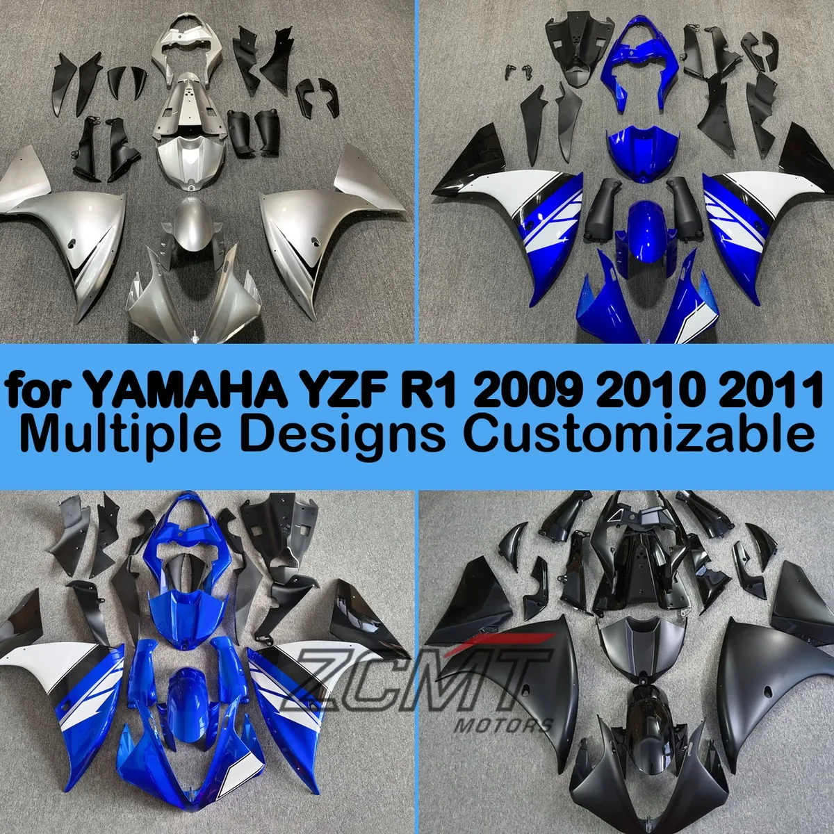 ABS Injection Bodywork Cowling Panels Plastic For YAMAHA For YZF For R1 2009 2010 2011