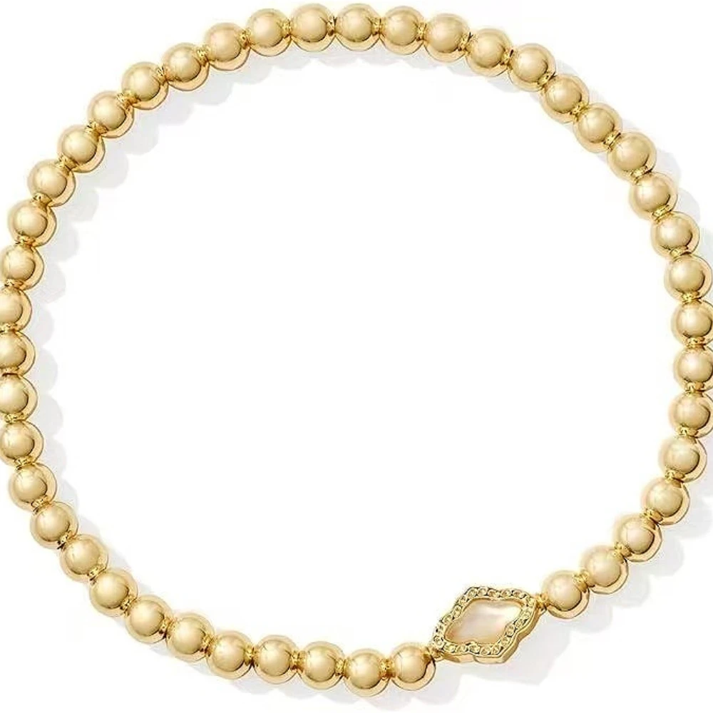 

YEEVAA Beaded Stretch Bracelet in Ivory Mother-of-Pearl, Fashion Jewelry, Unique Gifts