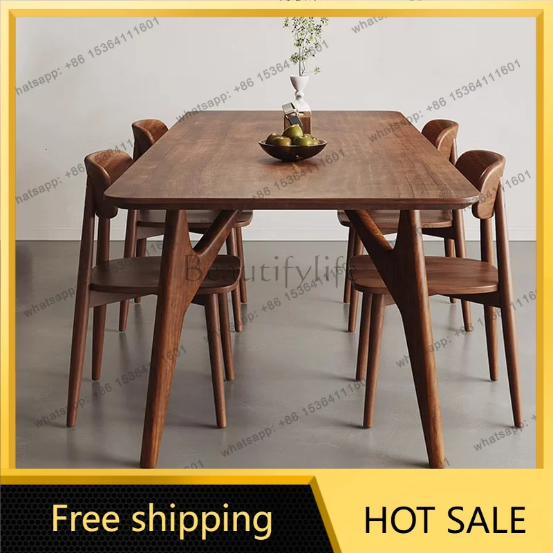 FG Wood Restaurant Dining Table Center Nordic Modern Balcony Dining Table Mahjong Extending Makeup Muebles Living Room Furniture
