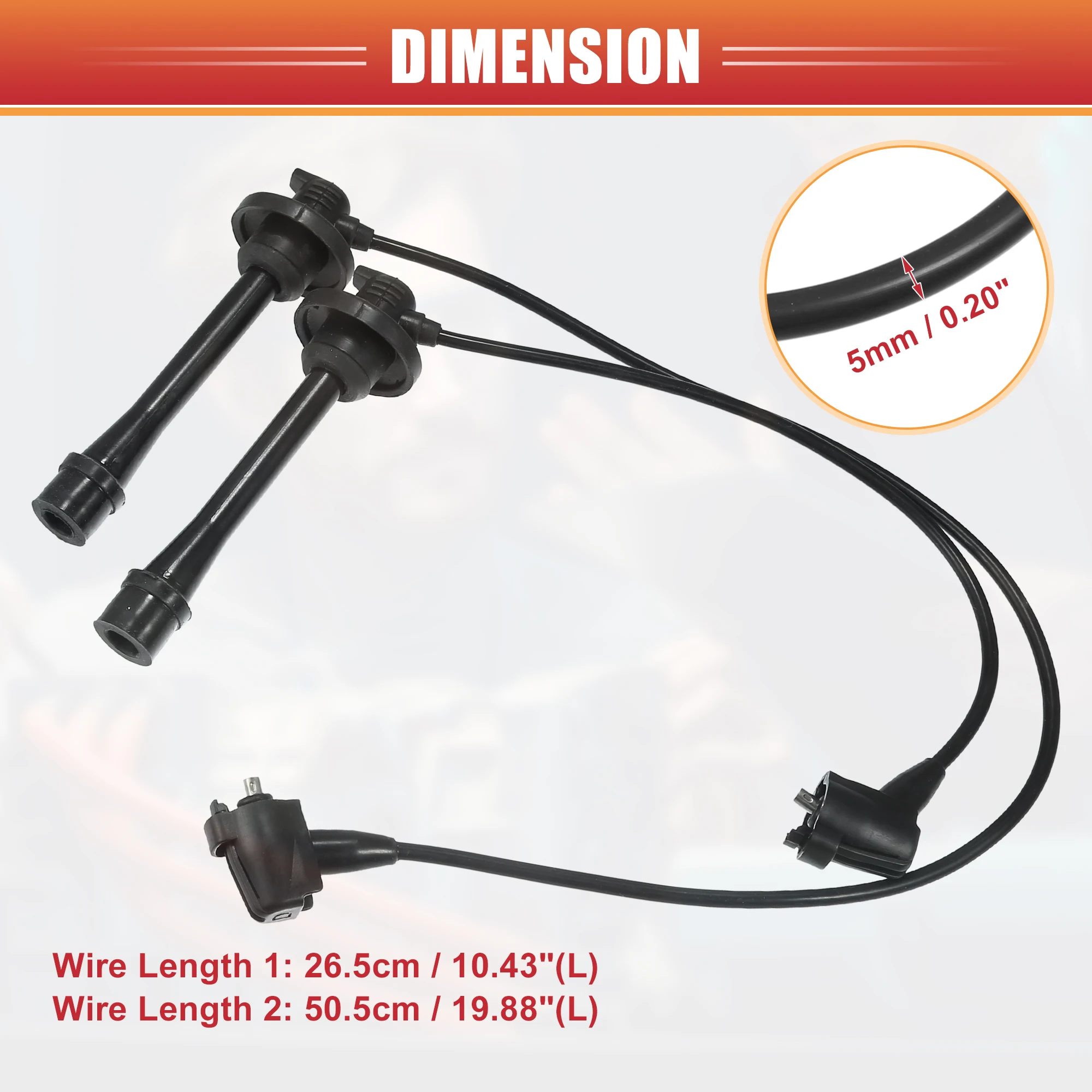 UXCELL 2 قطعة سيارة شرارة التوصيل لفائف أسلاك الإشعال لفائف تسخير كابل 5 مللي متر صالح لتويوتا باسيو تيرسل 4 Cyl 1.5L 1995-1999