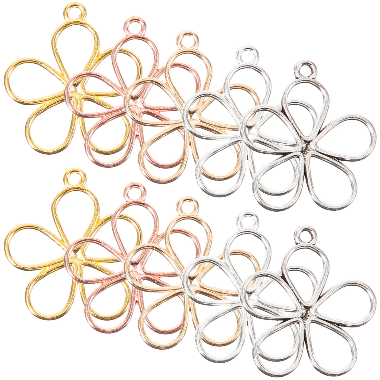 

200pcs Alloy Petal Pendant Charms DIY Earrings Accessories Metal Jewelry Making Projects Bracelet Pendant Decor