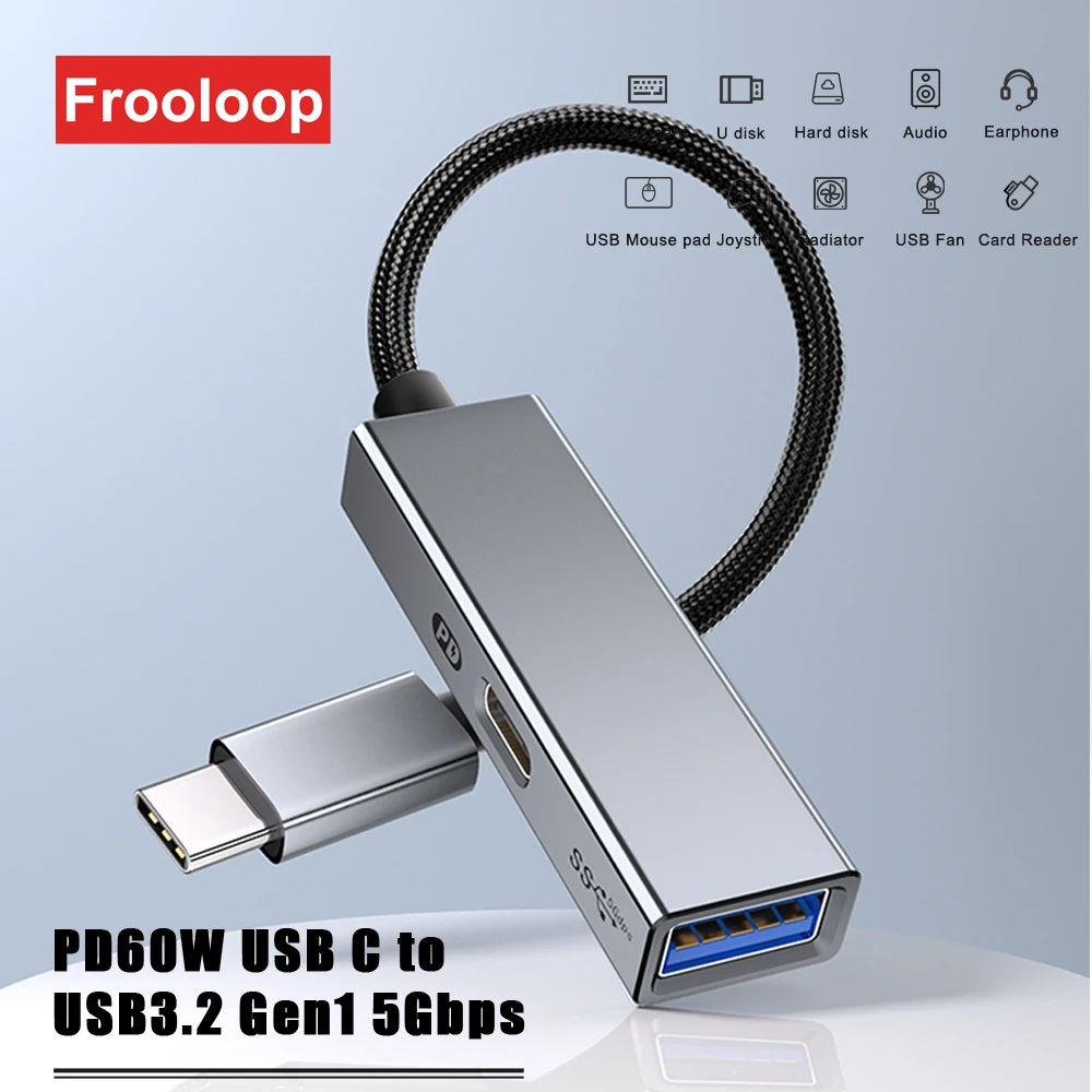 PD 60W USB C To USB3.2 Gen1 OTG Adapter For Samsung iPad Macbook Pro Air Tablet PC External Keyboard Mouse Bluetooth Converter