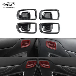 4pcs ABS Carbon Fiber Color Inner Door Open Handle Cover Interior for Mitsubishi Strada Triton L200 2019-2022