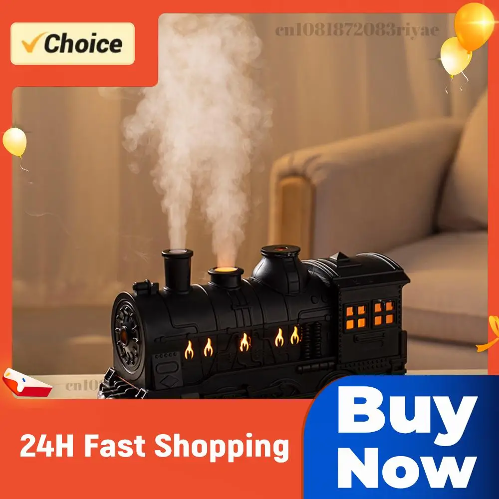 

Увлажнитель воздуха 300 мл в винтажном стиле «Паровоз» с эфирными маслами, 2-цветной LED-подсветкой и 2 режимами распыления для декора дома и подарков