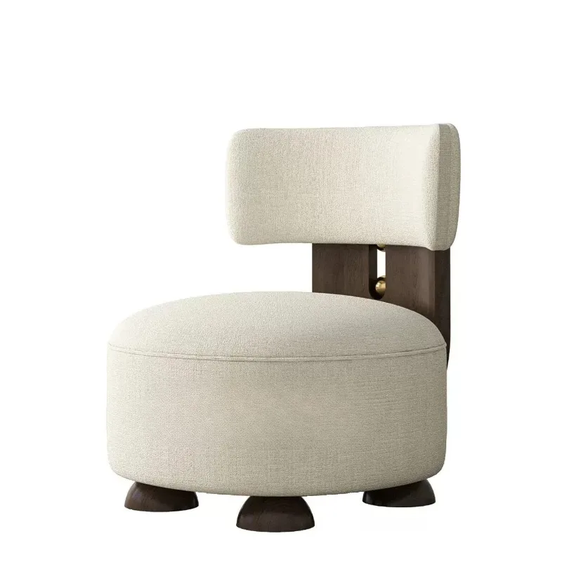 French medieval solid wood sofa chair household Nordic simple backrest minimalist single sofa