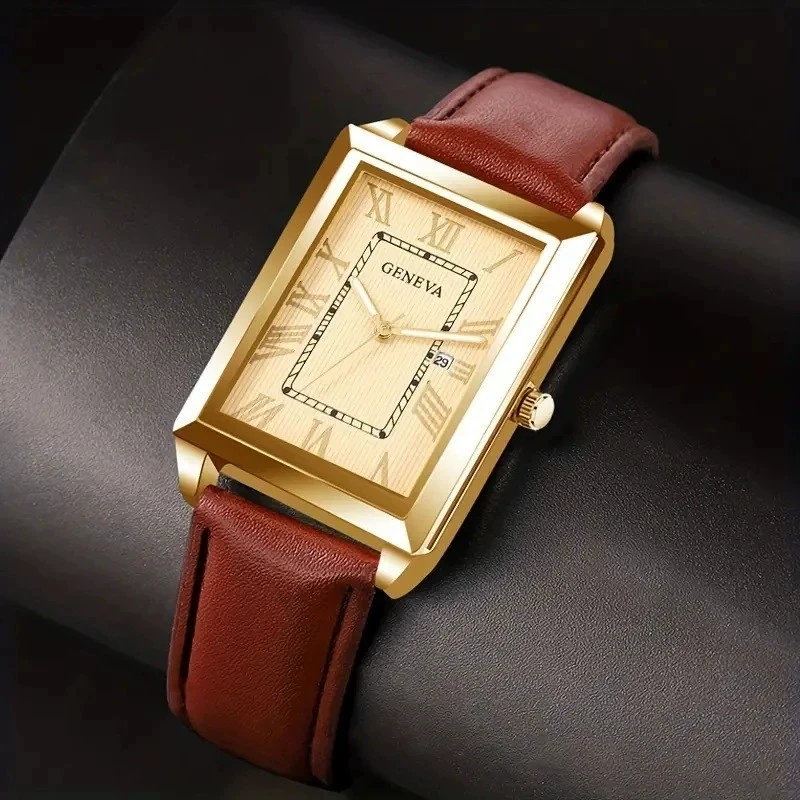 

New Fashion Luxury Man Brown Leather Watch Woman Business Sports Quartz Watches Male Clock Date Ladies Wristwatches Reloj Hombre