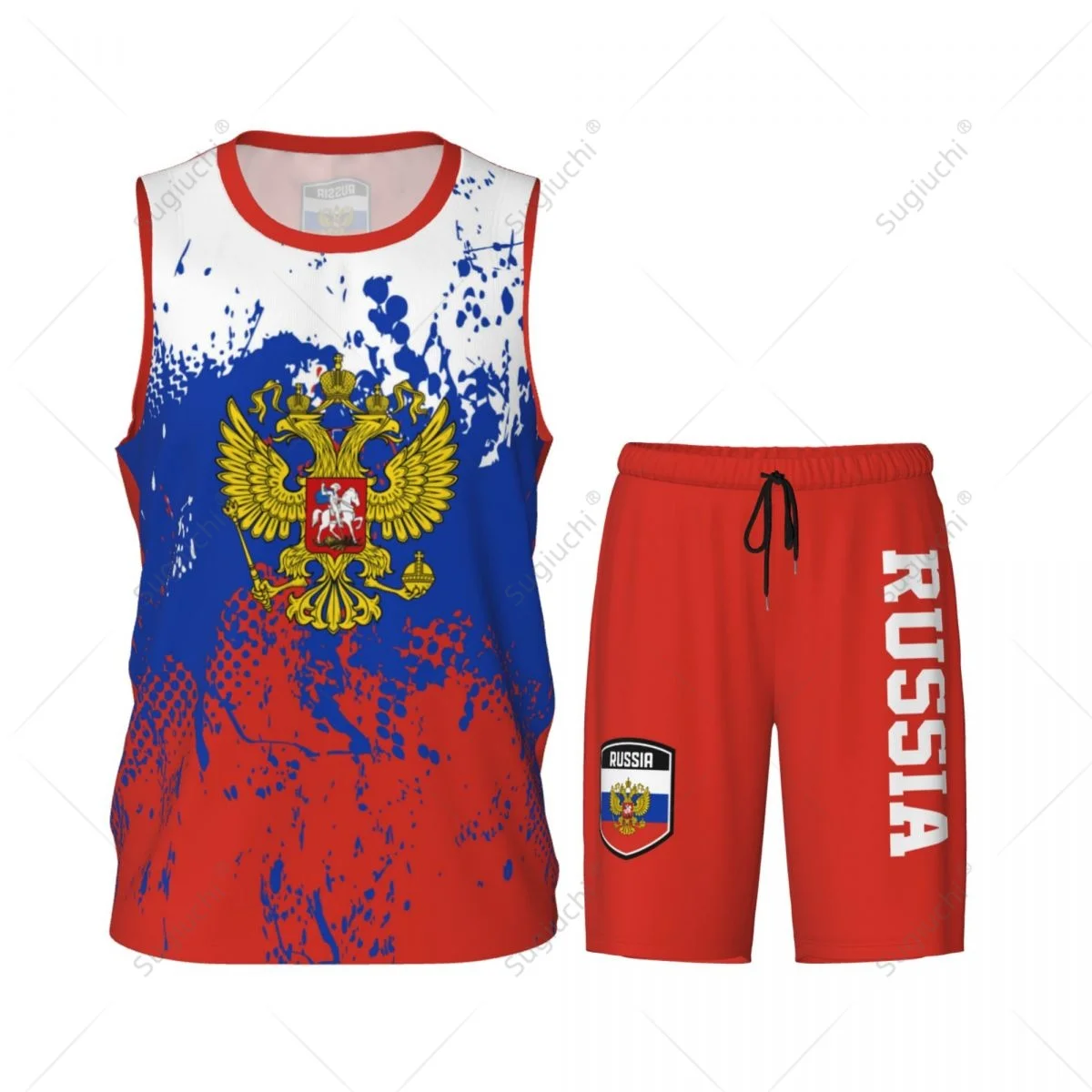 Ensemble maillot et pantalon de basket-ball pour homme, Team-up, Russia Feel Mars, nom personnalisé, exclusif Dahber