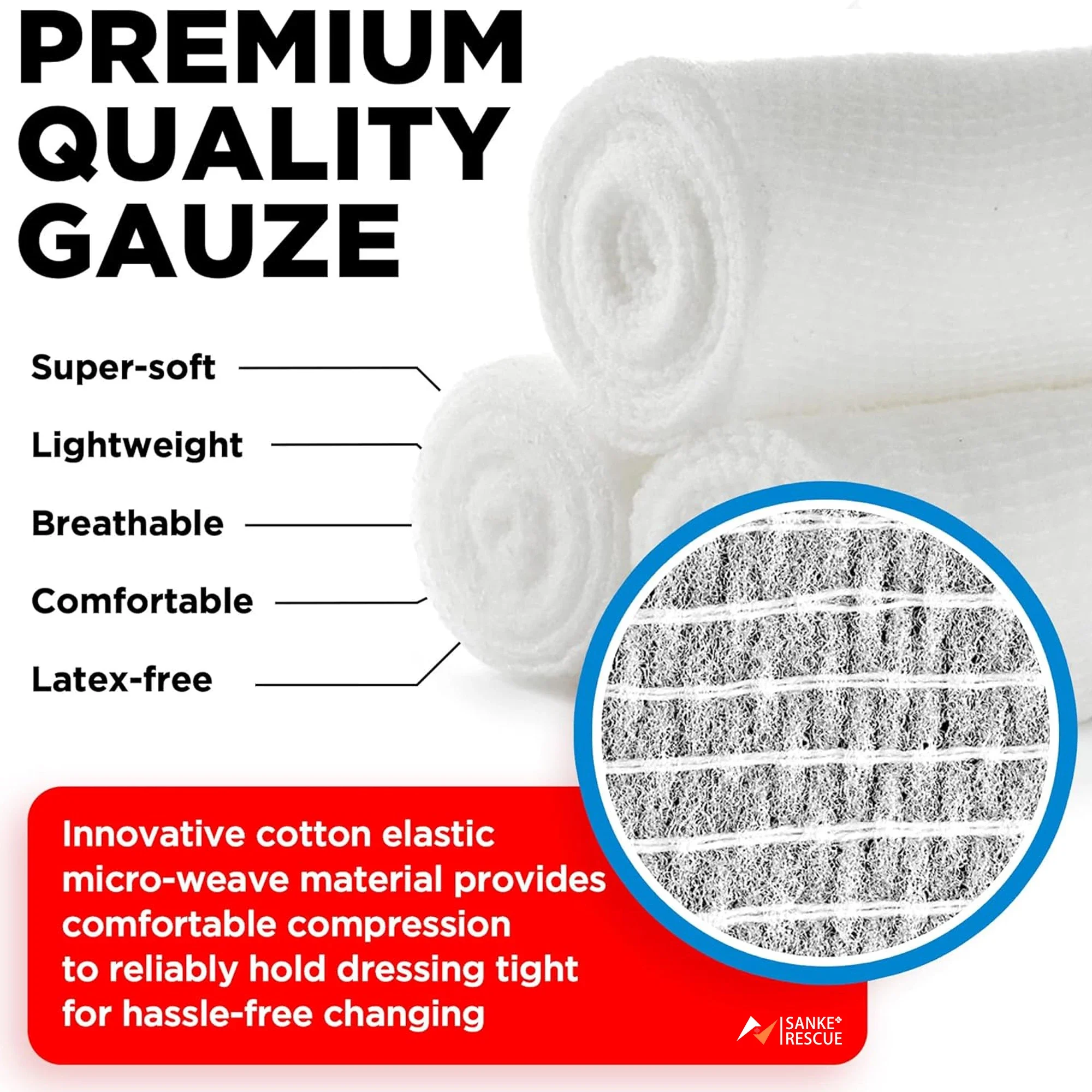 Premium Gauze Rolls 12-24 Pack 3-4\